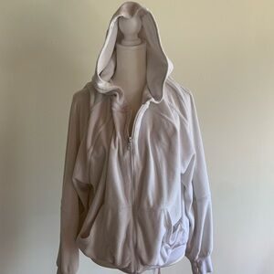 White Hooded Zip-Up Jacket